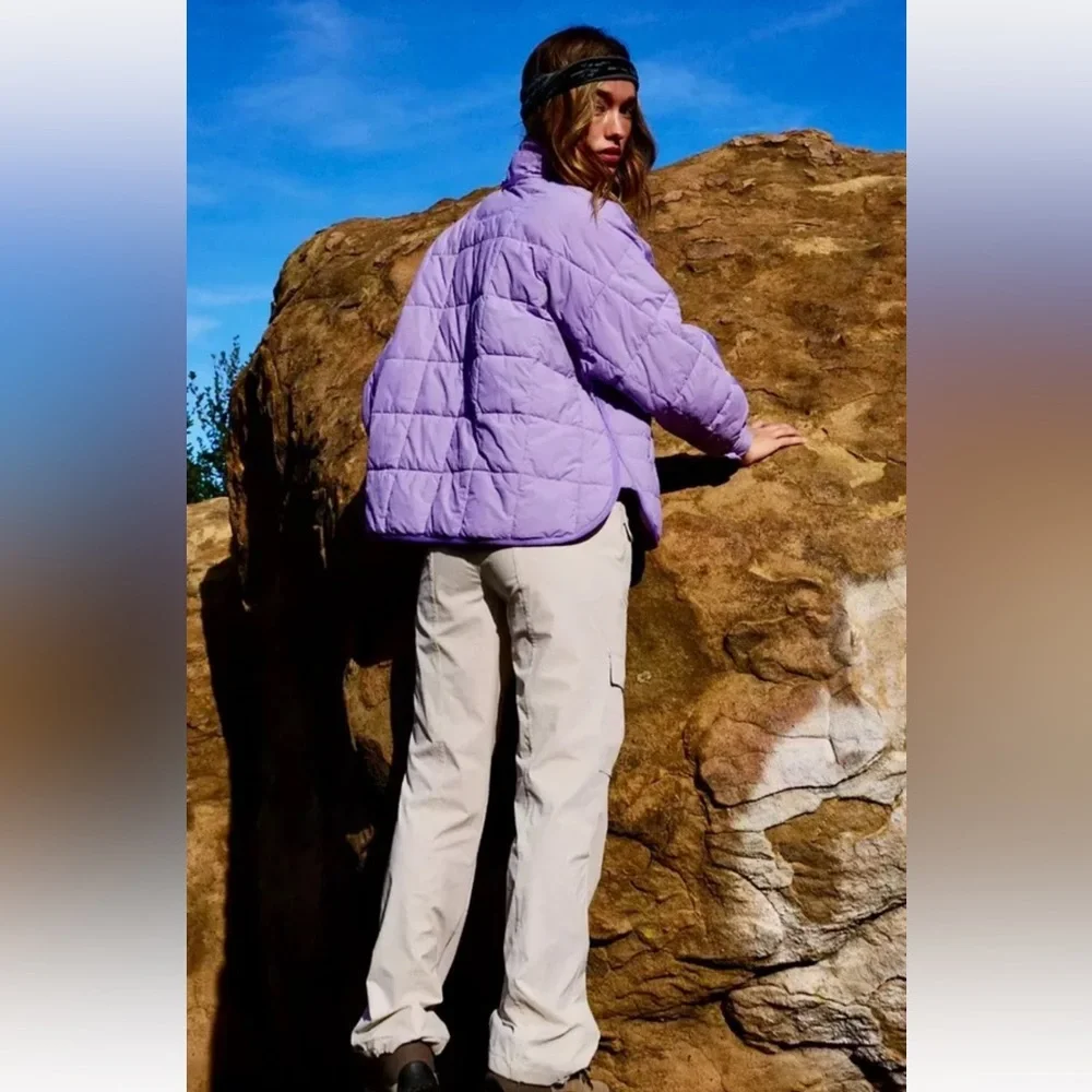 Free People Movement Pippa Packable Puffer Jacket Vivid Lilac Purple - Picture 2 of 6